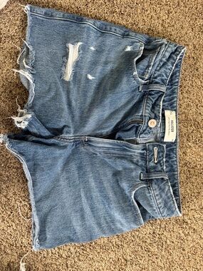 Hollister Light Blue Distressed Denim Cutoff Shorts